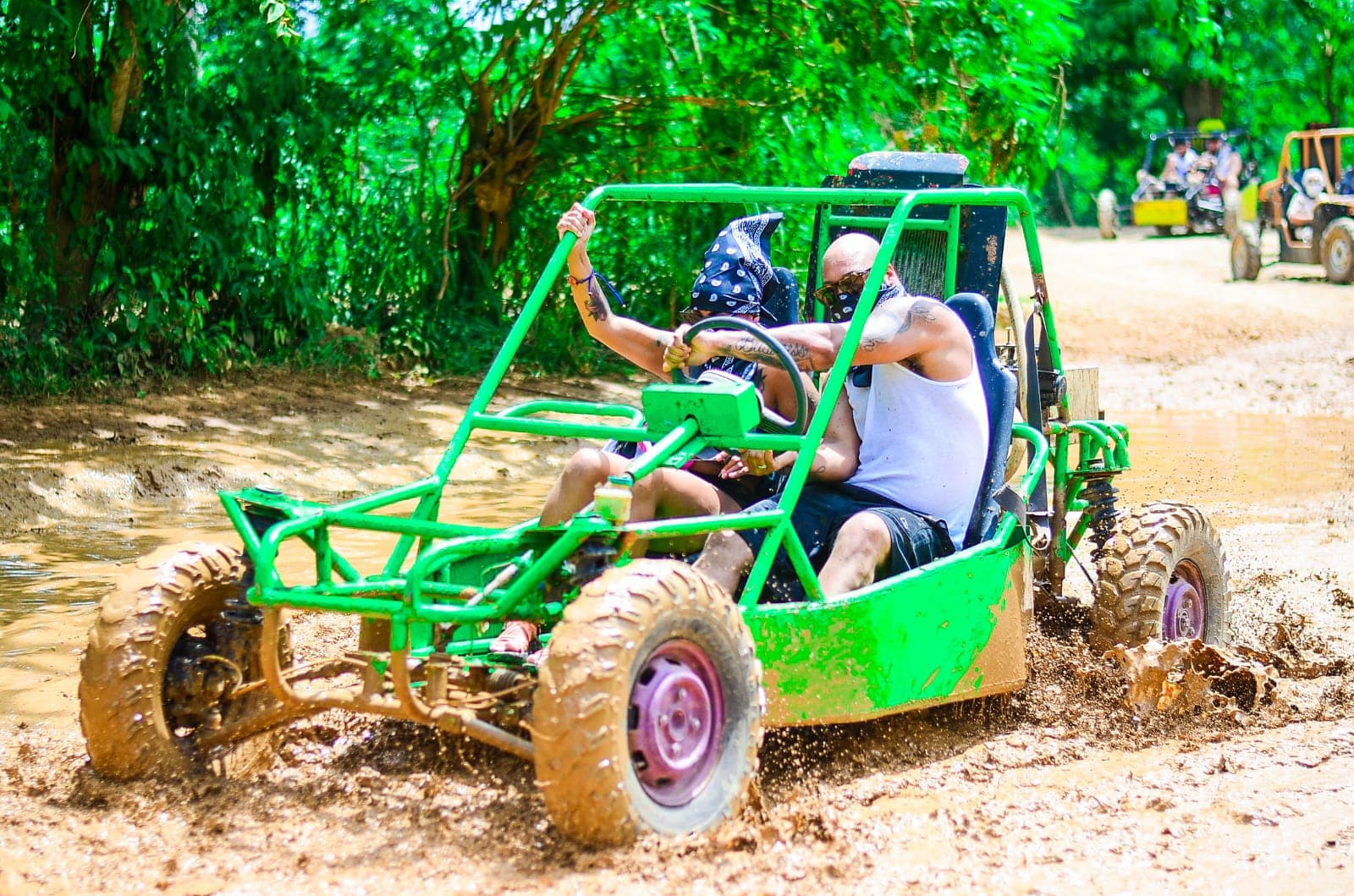 Buggy adventure on a tropical off-road trail